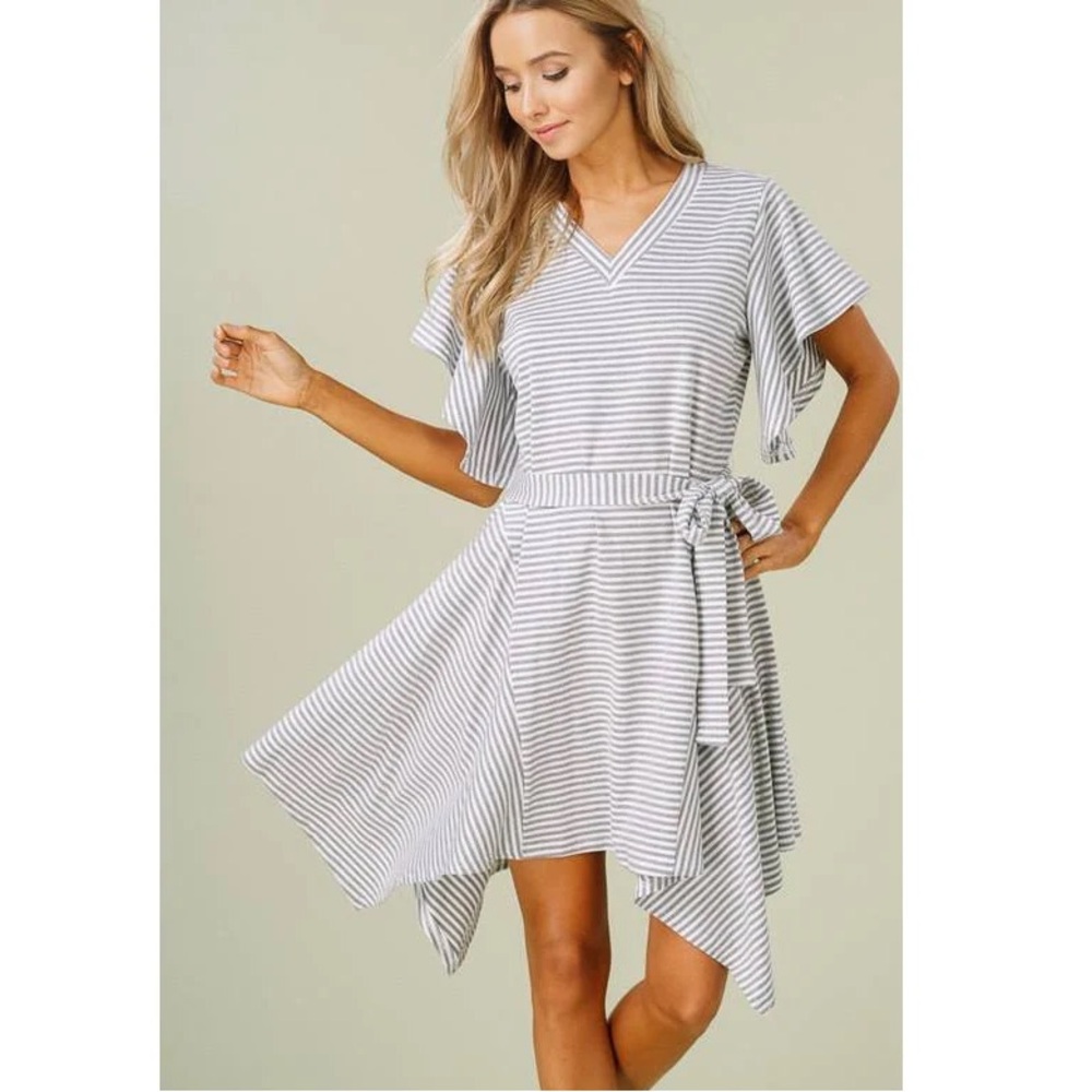 Baby Blue Striped Dress